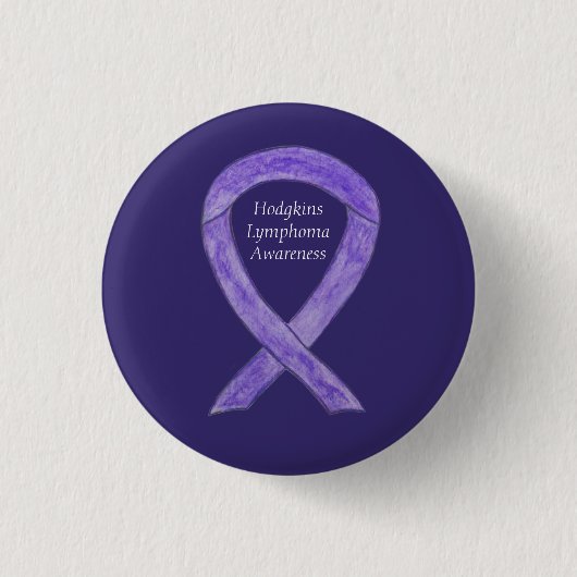 Hodgkins Lymphoma Violet Ribbon Custom Buttonnen Ronde Button 3,2 Cm (Voorkant)
