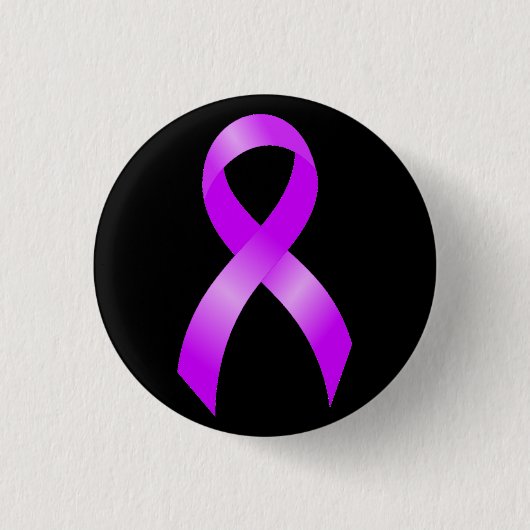 Hodgkins Lymphoma Violet Ribbon Ronde Button 3,2 Cm (Voorkant)