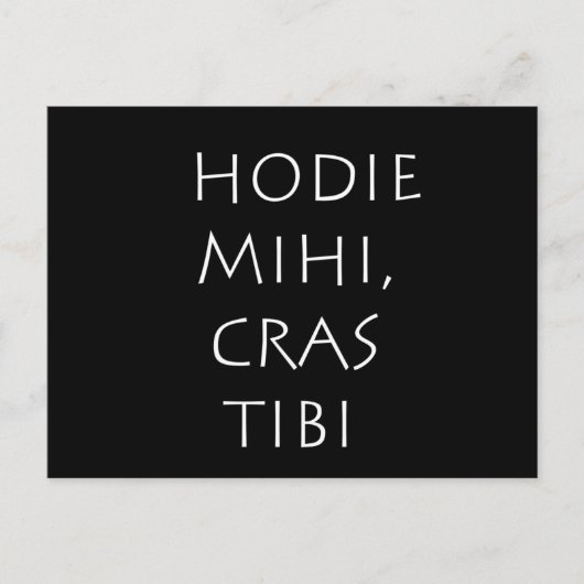 Hodie mihi cras tibi briefkaart (Voorkant)