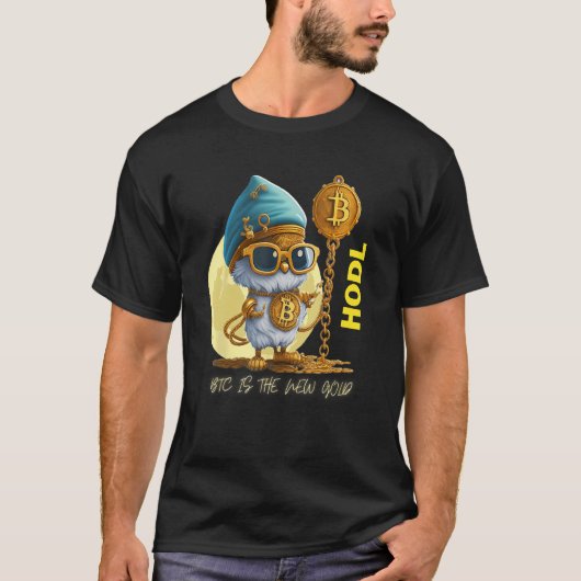 HODL Bitcoin BTC Genie Moon T-shirt (Voorkant)