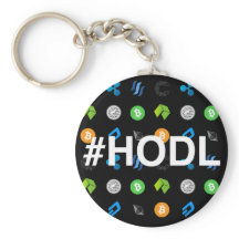 #HODL Cryptocurrency Geëiste Sleutelhanger
