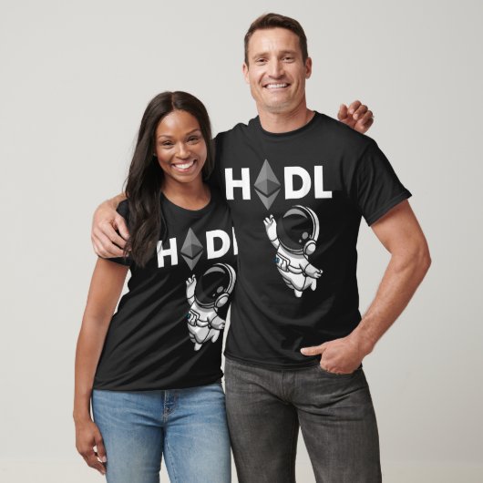 HODL Ethereum Astronaut Crypto Design T-shirt (Unisex)