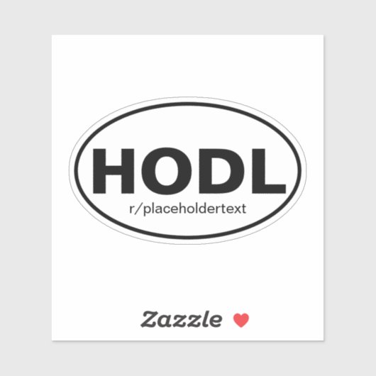 HODL Euro-achtige ovaal stock Sticker (Vel)