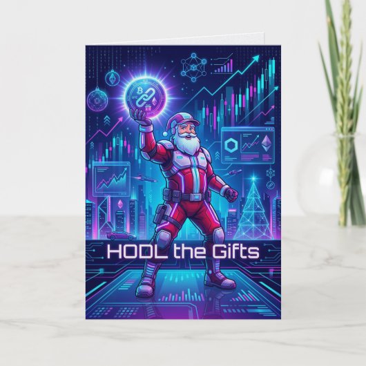 HODL Het Geschenk Crypto Kerstkaart Bitcoin Houder Bedankkaart (Voorkant)