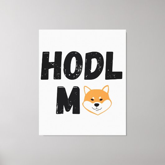 Hodl me Shiba Inu Crypto Canvas Wall Art (Voorkant)