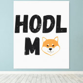 Hodl me Shiba Inu Crypto Canvas Wall Art (Insitu (Houten vloer))