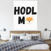 Hodl me Shiba Inu Crypto Canvas Wall Art (Insitu (Slaapkamer))