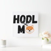 Hodl Me Shiba Inu Crypto Square Wall klok (Huis)