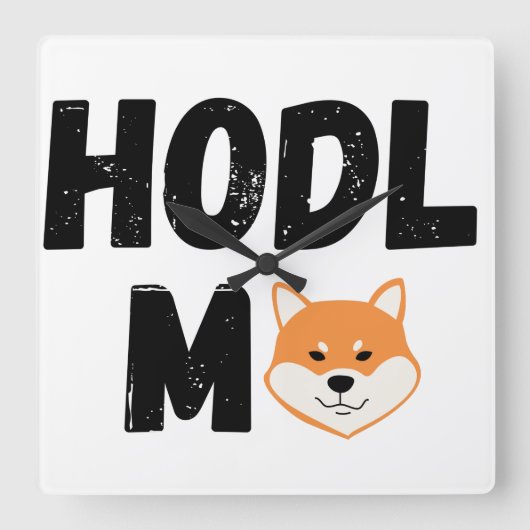 Hodl Me Shiba Inu Crypto Square Wall klok (Voorkant)
