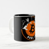 Hodl On Mug Tweekleurige Koffiemok (Voorkant links)