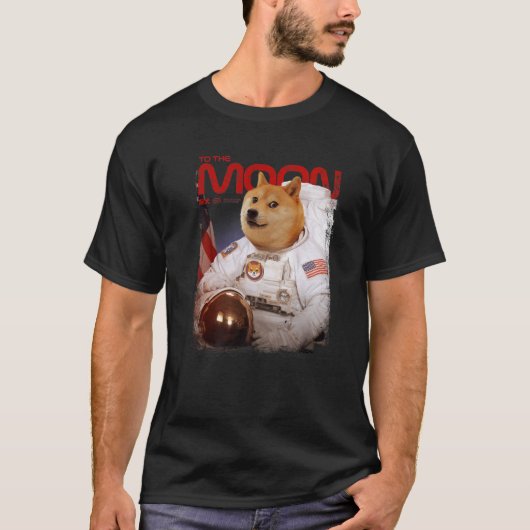 HODL SHIB naar de motorastronaut Shiba Inu Token C T-shirt (Voorkant)