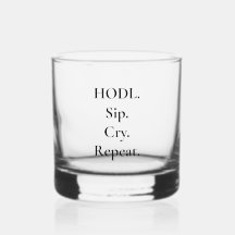 HODL Sip Cry Herhaal Crypto Whiskey Glas