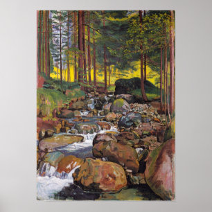 Hodler - bos met bergstroom 1902 poster