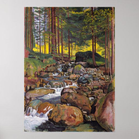Hodler - bos met bergstroom 1902 poster (Voorkant)
