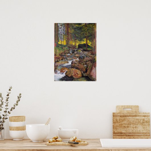 Hodler - bos met bergstroom 1902 poster (Keuken)