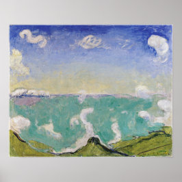 Hodler - Caux landschap met stijgende wolken 1917 Poster