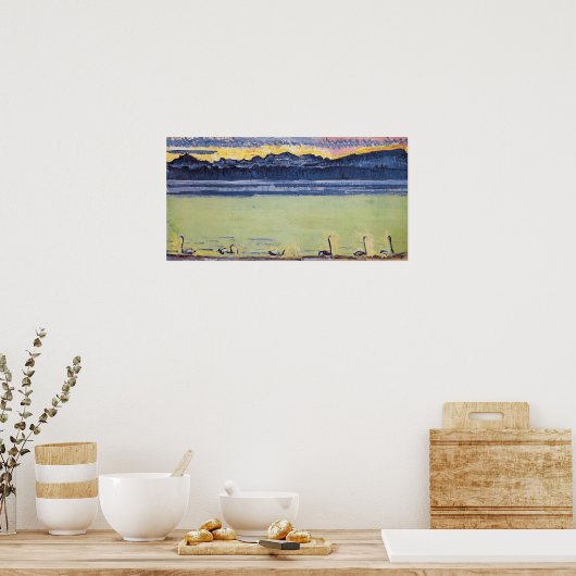Hodler - Lake Genève, Mont Blanc, Morning Dawn 19. Poster (Keuken)