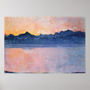 Hodler - Lake Genève, Mont Blanc, Morning Light 1. Poster