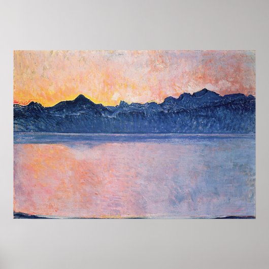 Hodler - Lake Genève, Mont Blanc, Morning Light 1. Poster (Voorkant)