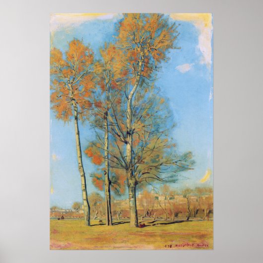 Hodler - Landschap nabij Madrid 1878 Poster (Voorkant)