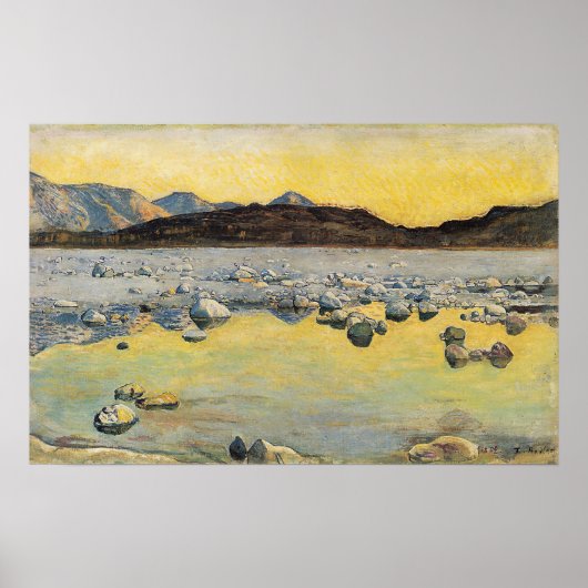 Hodler - Maggiadelta voor zonsopgang 1893 Poster (Voorkant)