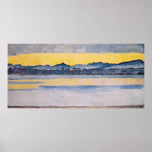 Hodler - Meer van Genève met mont-blanc in de ocht Poster (Voorkant)