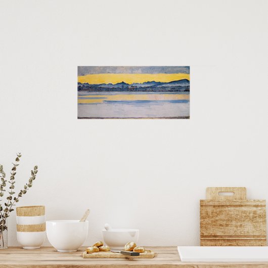 Hodler - Meer van Genève met mont-blanc in de ocht Poster (Keuken)