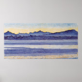 Hodler - Meer van Genève met Mont Blanc 's Morning Poster (Voorkant)
