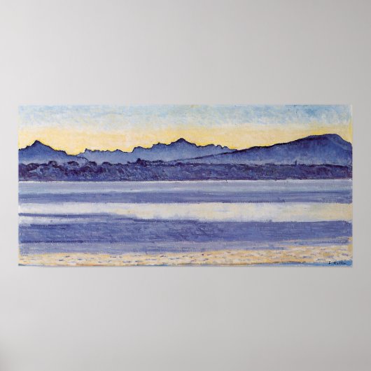 Hodler - Meer van Genève met Mont Blanc 's Morning Poster (Voorkant)