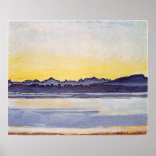 Hodler - Meer van Genève met Mont Blanc voor zonda Poster