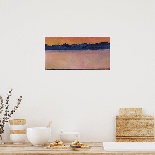 Hodler - Meer van Genève, Mont Blanc, Morning 1918 Poster (Keuken)