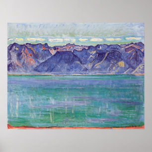 Hodler - meer van Genève, Uitzicht van de Savoyber Poster