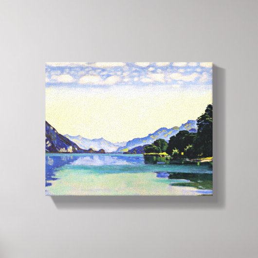 Hodler - Meer van Thun vanuit Lessig, fijn kunst Canvas Afdruk (Voorkant)