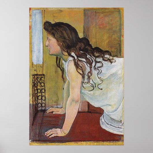 Hodler - Meisje bij het raam 1890 Poster (Voorkant)