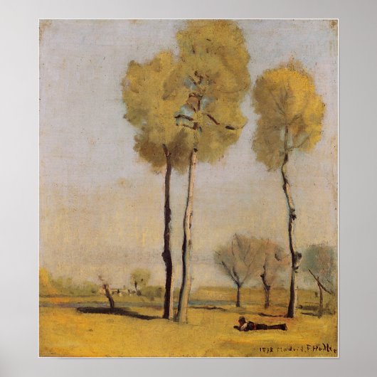 Hodler - Spaans landschap 1878 Poster (Voorkant)