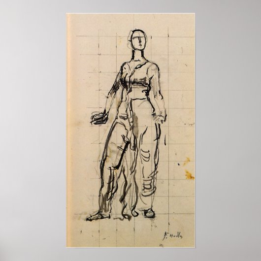 Hodler - Staande geklede figuur 1913 Poster (Voorkant)