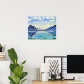 Hodler - Symmetrische reflectie in het Thun-meer i Poster (Thuiskantoor)