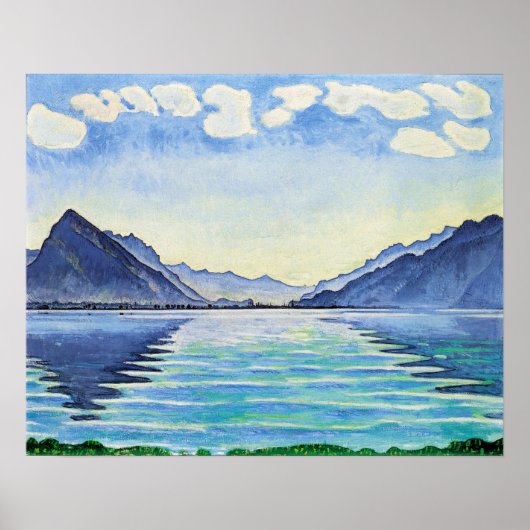 Hodler - Symmetrische reflectie in het Thun-meer i Poster (Voorkant)