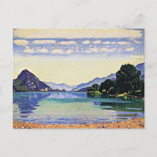 Hodler - Thun-meer van Lessig, mooie kunst Briefkaart (Voorkant)