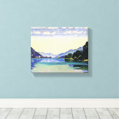 Hodler - Thun-meer van Lessig, mooie kunst Canvas Afdruk (Insitu (Houten vloer))