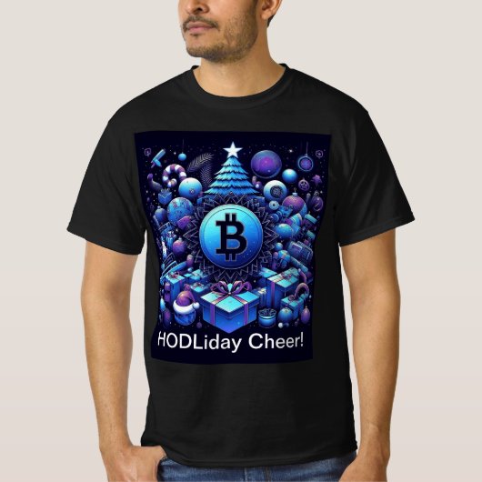 HODLiday Cheer Crypto Kerst T-shirt (Voorkant)