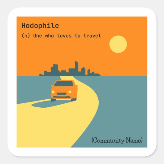 Hodophile Travel Road Trip Lover Square Sticker (Voorkant)