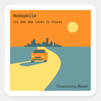 Hodophile Travel Road Trip Lover Square Sticker