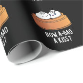 Hoe A-bao A Kiss Funny Dimsum Pun Dark BG Cadeaupapier (Rol Hoek)