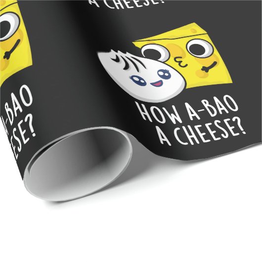 Hoe A-bao Een kaas Grappig eten Pun Donker BG Cadeaupapier (Rol Hoek)