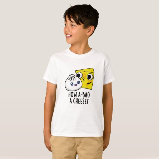 Hoe A-bao een kaas grappig eten woordje T-shirt (Voorkant volledig)