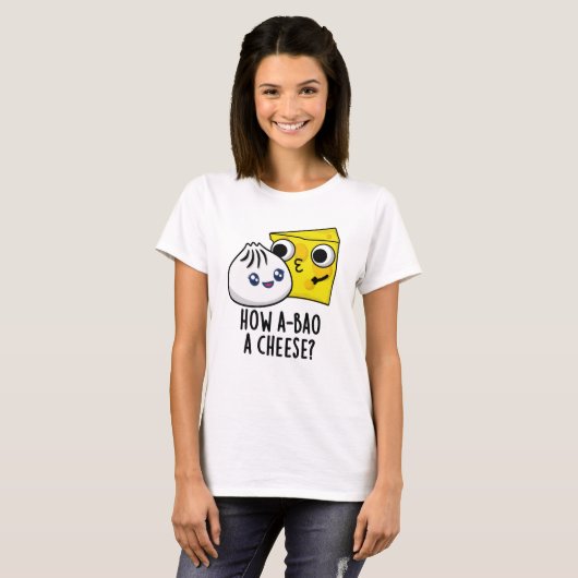 Hoe A-bao een kaas grappig eten woordje T-shirt (Voorkant volledig)
