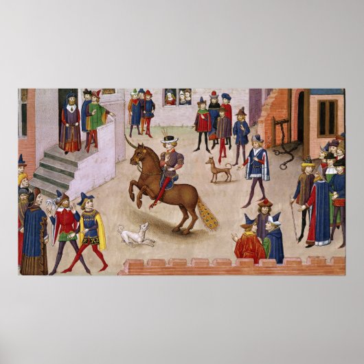 Hoe Alexander de Grote Gemonteerde Bucephalus Poster (Voorkant)