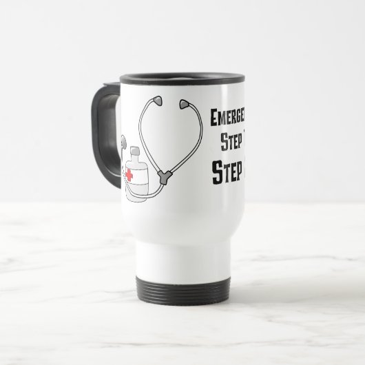 Hoe artsen reageren op uw noodsituatie reisbeker (Voorkant links)