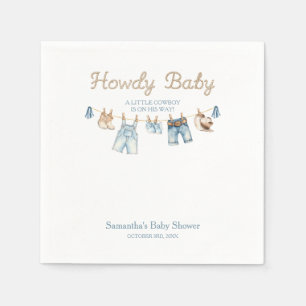 Hoe Baby Kleine Cowboy Baby Shower Uitnodiging Servet